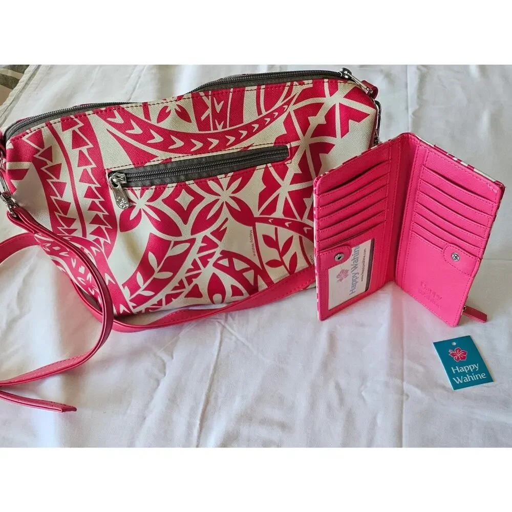 Happy Wahine brand large pouch and a matching wallet